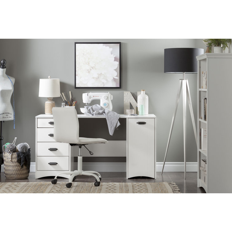 Pure White Adjustable 4-Shelf Wooden Bookcase