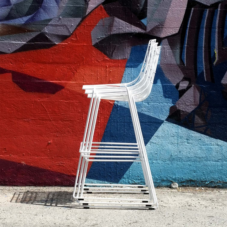 Lucy Black Metal Saddle Style Counter Stool
