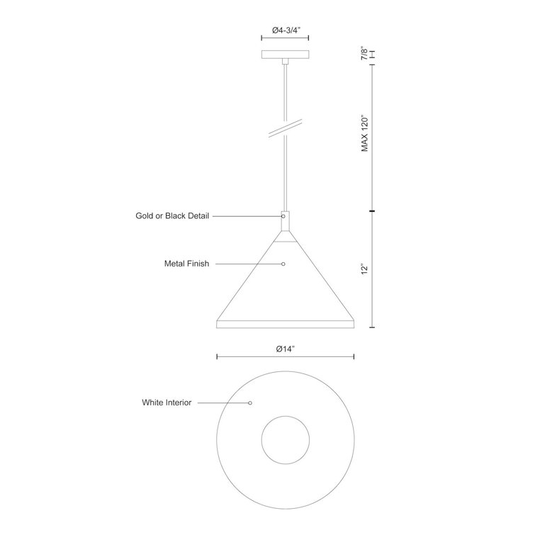 Elegant Brushed Nickel & White Conical Aluminum Pendant Light