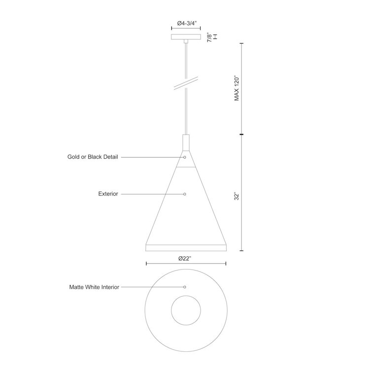 Dorothy 32" White and Brushed Nickel Aluminum Pendant Light