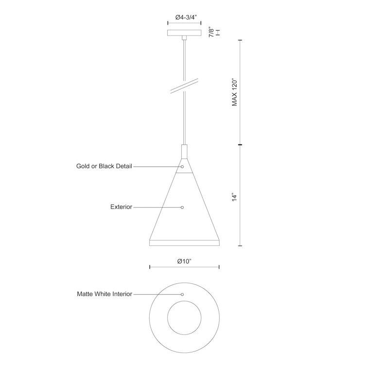 Dorothy Brushed Nickel & White Aluminum Pendant Light