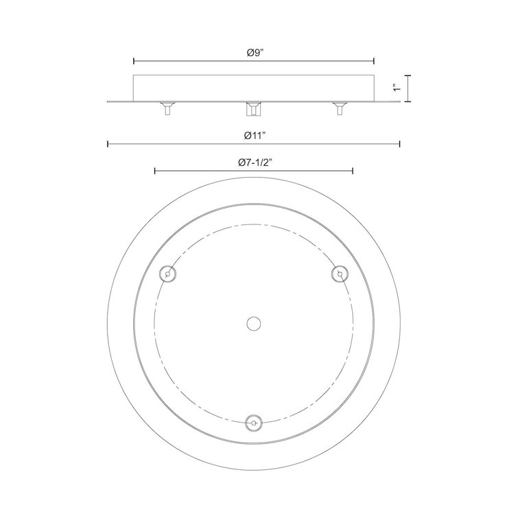 Elegant Multi-Port Round Canopy in Black Chrome