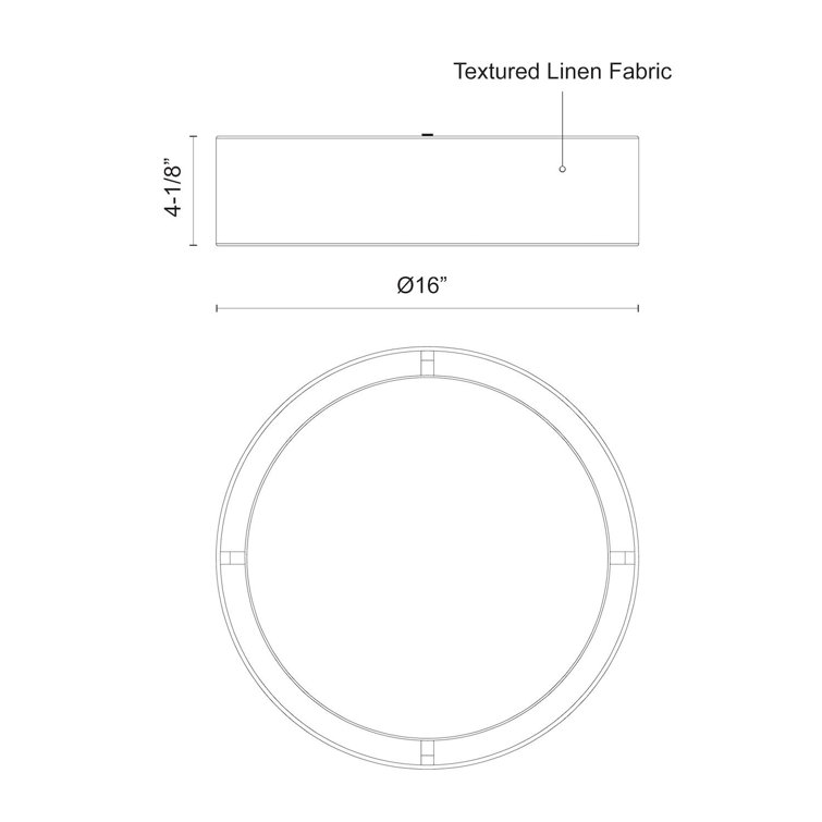 Dalton White Glass Drum 16" LED Energy Star Flush Mount