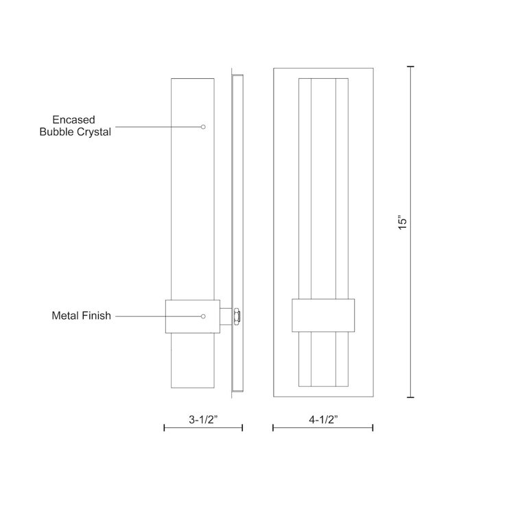 Warwick 15" Chrome LED Flush Mounted Sconce