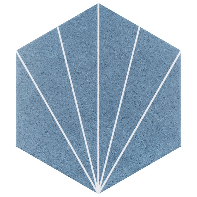 Aster Blue Hexagon Porcelain Wall & Floor Tile