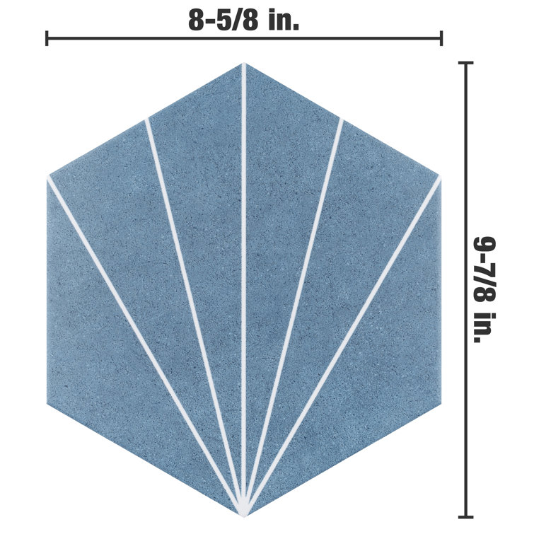 Aster Blue Hexagon Porcelain Wall & Floor Tile