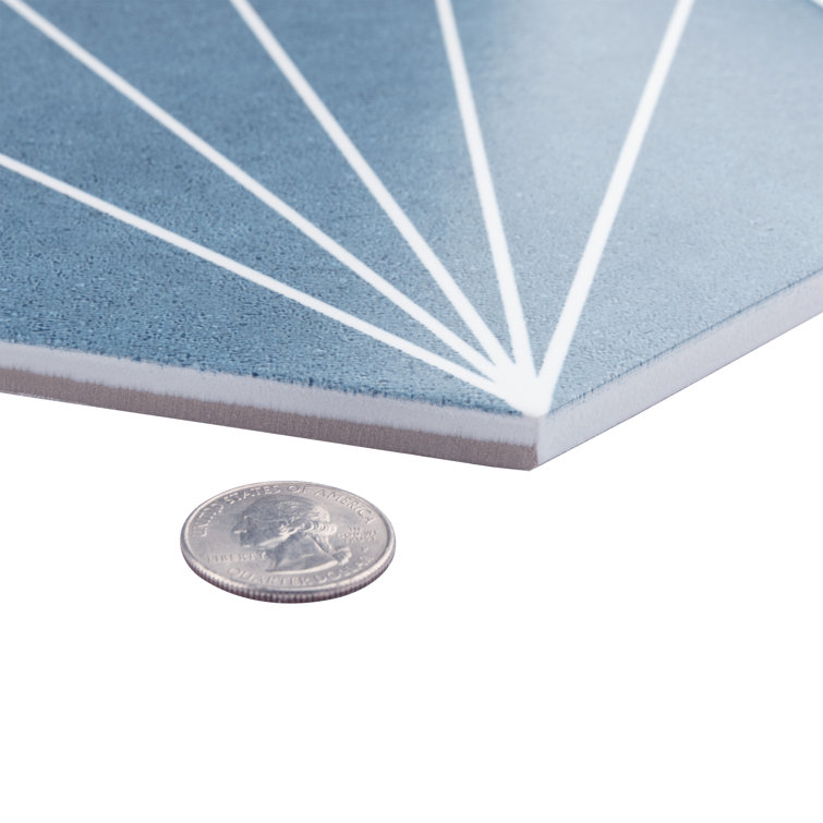 Aster Blue Hexagon Porcelain Wall & Floor Tile