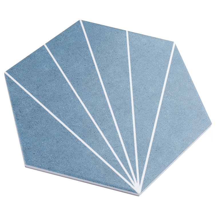 Aster Blue Hexagon Porcelain Wall & Floor Tile