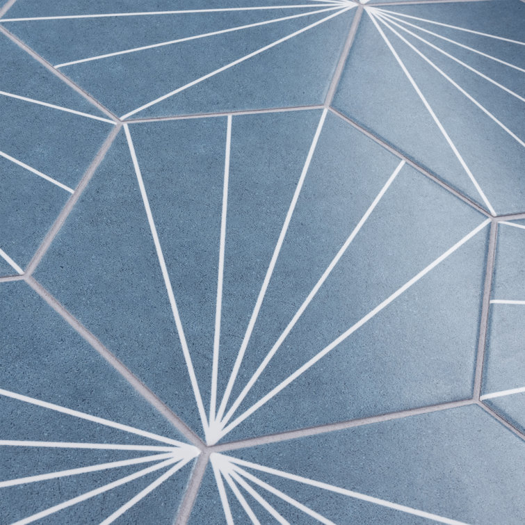 Aster Blue Hexagon Porcelain Wall & Floor Tile