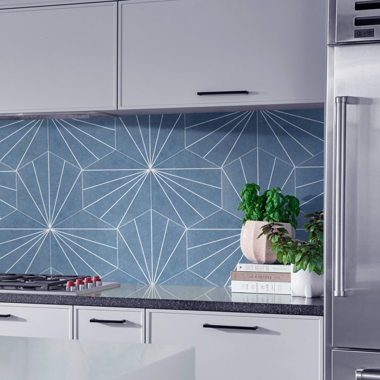 Aster Blue Hexagon Porcelain Wall & Floor Tile