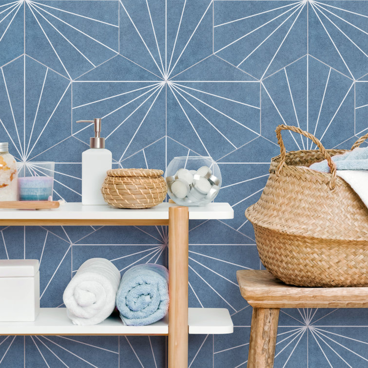 Aster Blue Hexagon Porcelain Wall & Floor Tile
