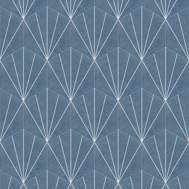 Aster Blue Hexagon Porcelain Wall & Floor Tile