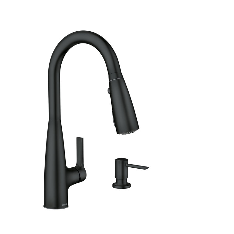 Matte Black Pull-Down Kitchen Faucet with Pull-out Spray