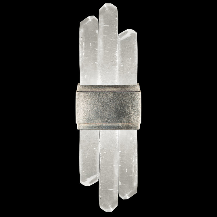 Silver Leaf Rock Crystal LED Wall Sconce