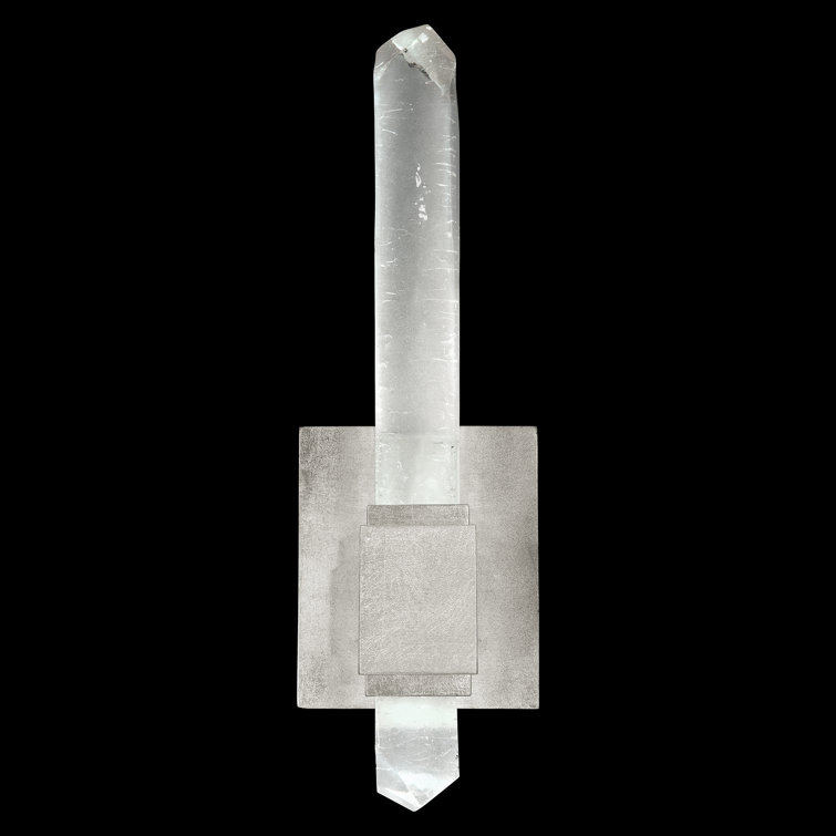 Lior Rock Crystal Glass 2-Light LED Sconce in Silver Leaf