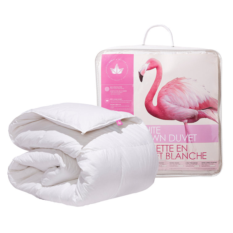 White Cotton Summer Weight Queen Down Comforter