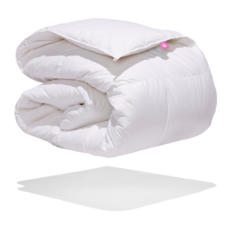 White Cotton Summer Weight Queen Down Comforter