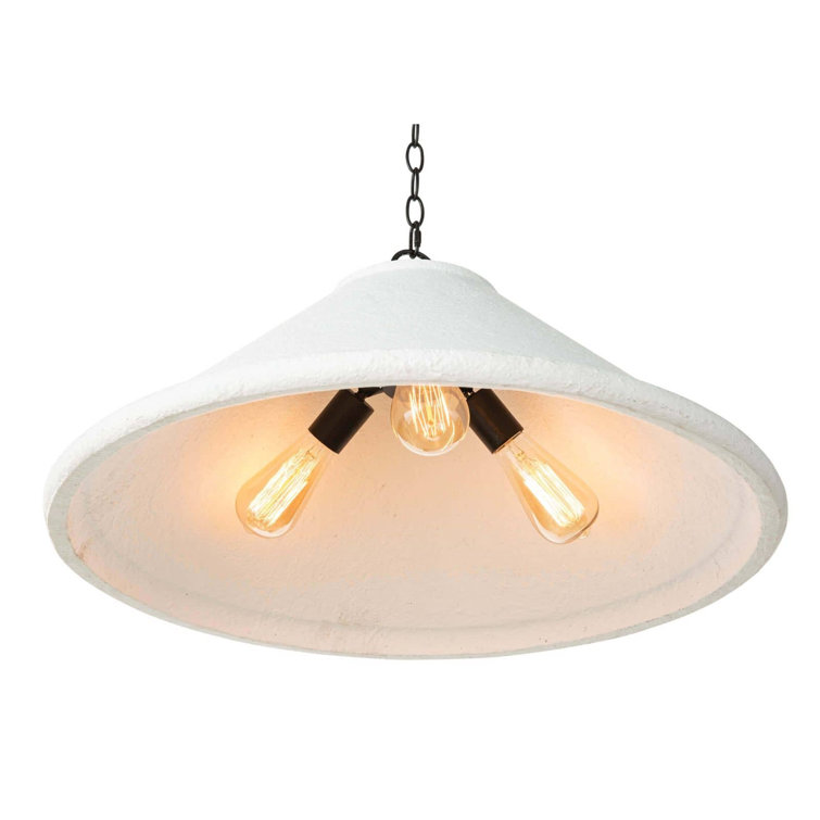 Modern White Concrete 3-Light Island Pendant