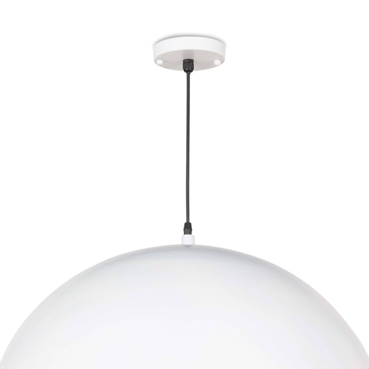 Large White and Gold Bowl Pendant Light
