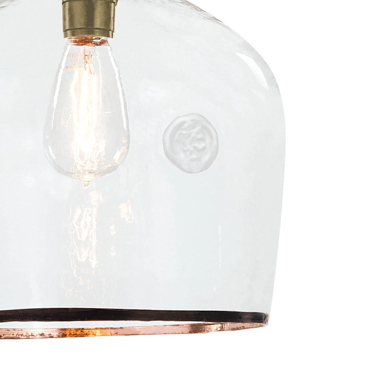 Rustic Bronze Teardrop Mini Pendant with Clear Glass Shade