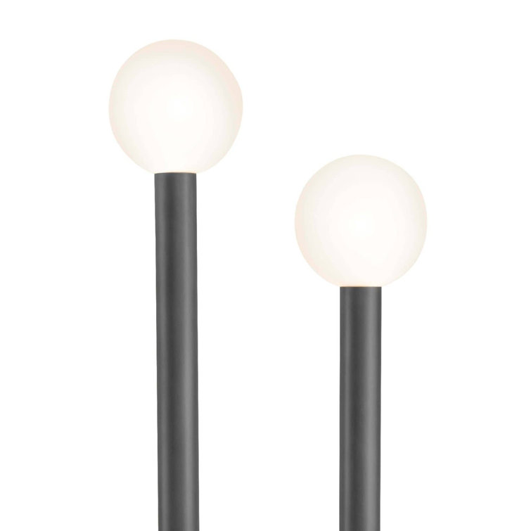 Happy Dual-Pronged Oil Rubbed Bronze Floor Lamp with Matte White Globes