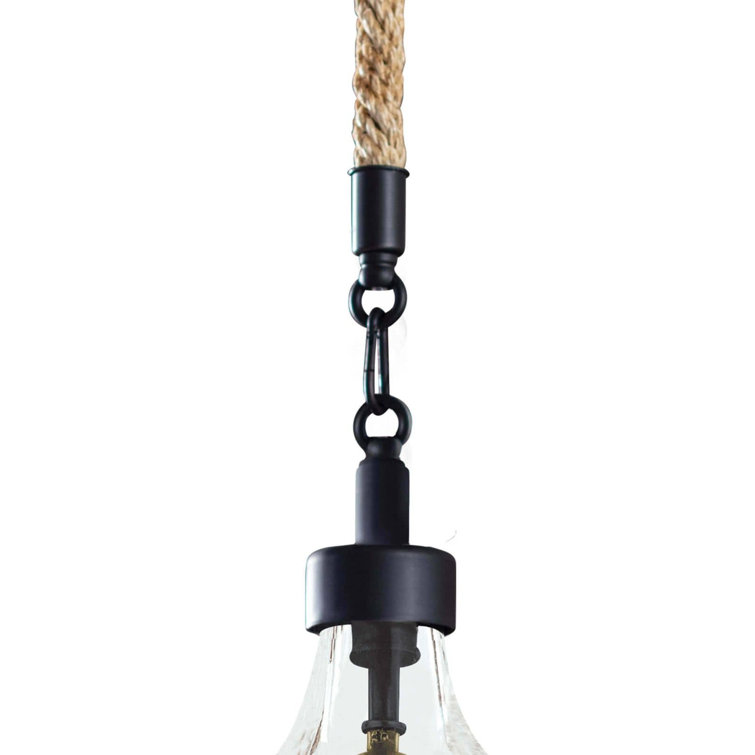 Rustic Bronze Teardrop Mini Pendant with Clear Glass Shade