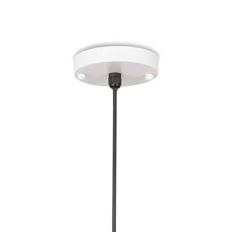 Large White and Gold Bowl Pendant Light