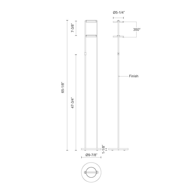 Adjustable Black LED Floor Lamp with Touch Control