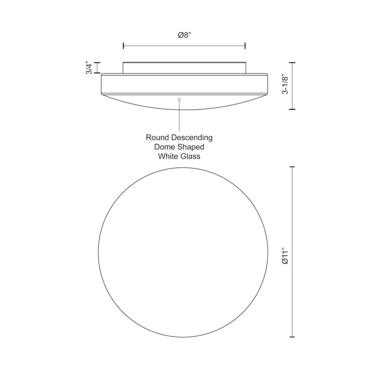 White Glass LED Flush Mount Ceiling Light