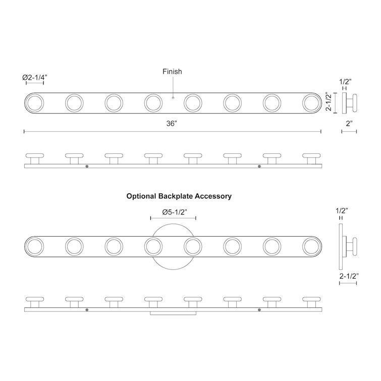 Rezz 36" Black LED Dimmable Vanity Bath Bar