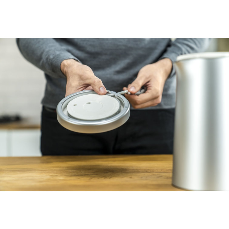Silver 1-Liter Stainless Steel Electric Kettle with Cool Touch