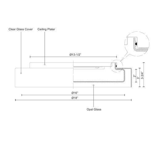 Clear Glass Round LED Flush Mount Light