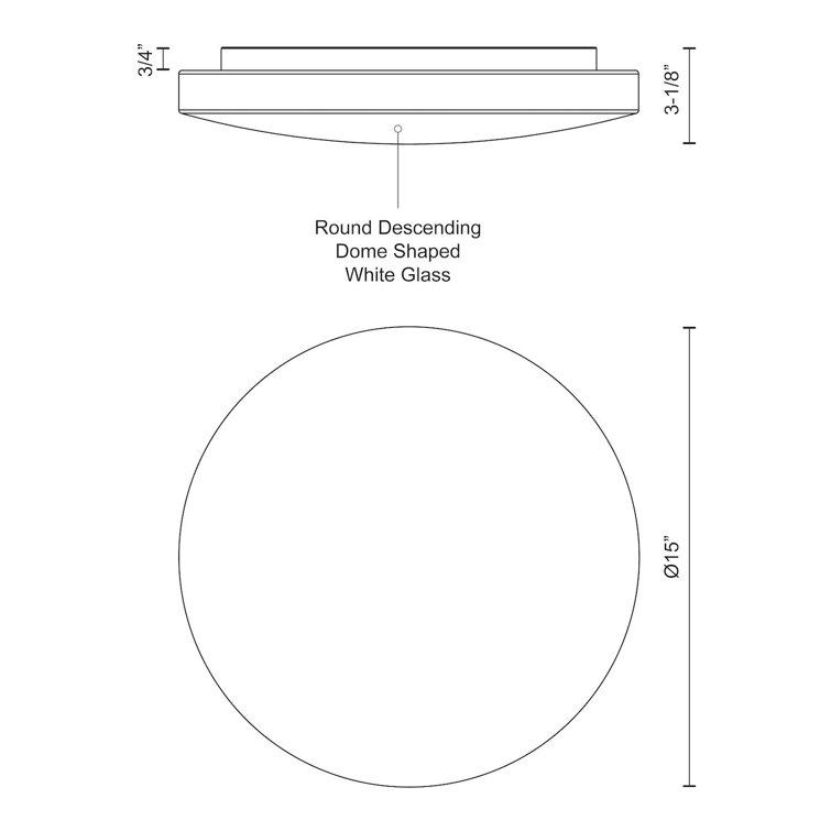 White Glass LED Flush Mount Ceiling Light