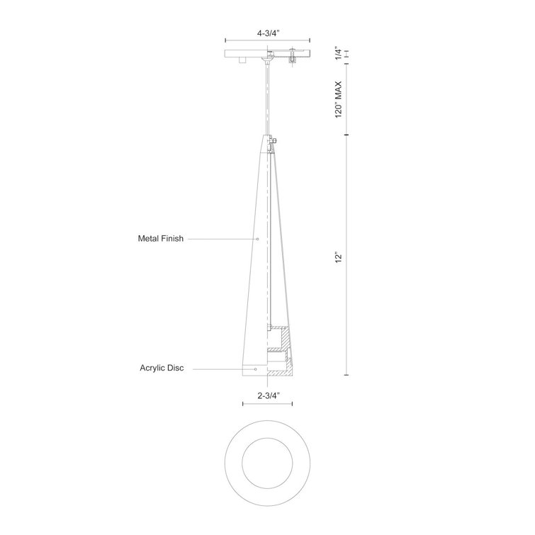 Mina 12" White and Brushed Nickel LED Pendant Light