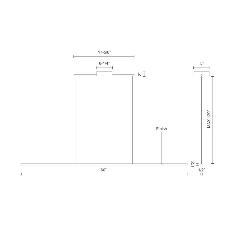 Vega Minor Black Aluminum LED Linear Pendant Light