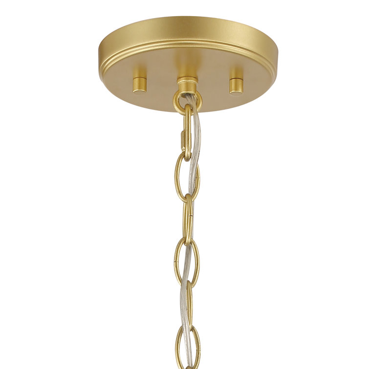 Satin Brass Geometric Lantern Chandelier with Candle-Style Lights