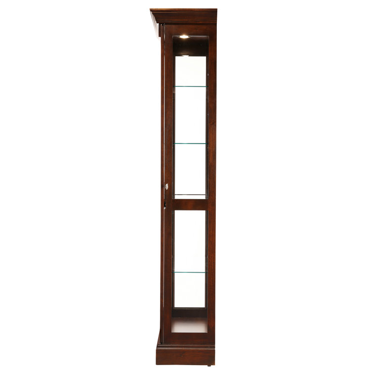 Hampton Cherry Lighted Glass Curio Cabinet