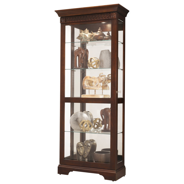 Hampton Cherry Lighted Glass Curio Cabinet
