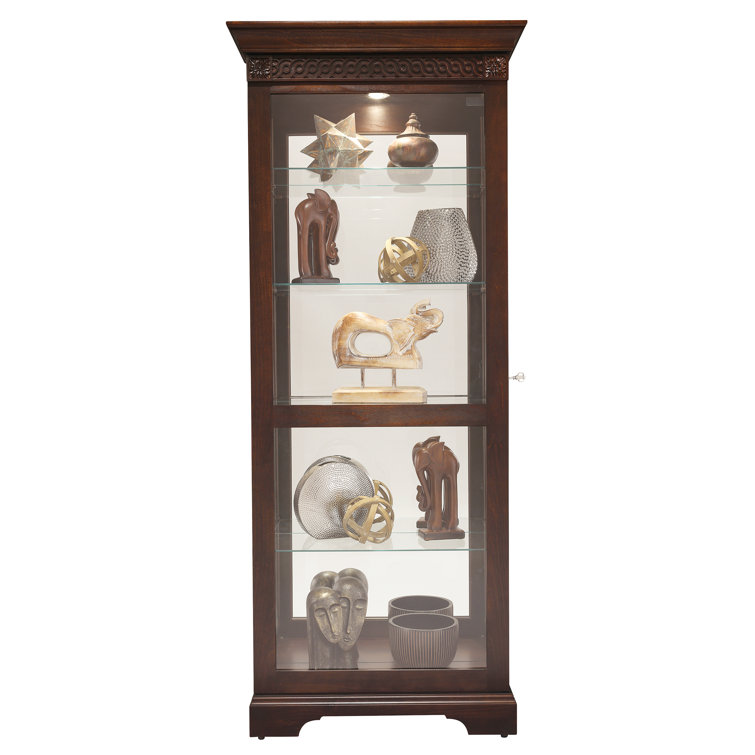 Hampton Cherry Lighted Glass Curio Cabinet