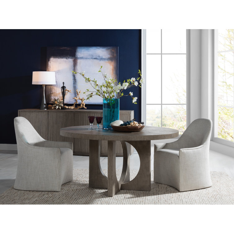 Cappuccino Grey Oak Round Dining Table