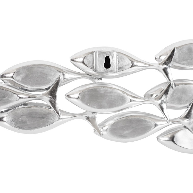 Silver Resin School of Fish Wall Decor