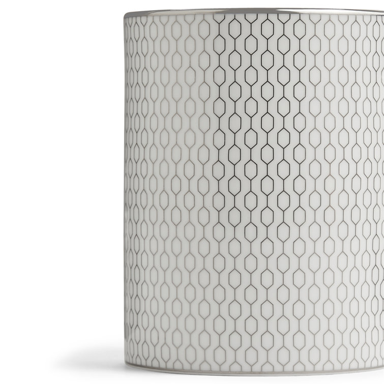 Gio Platinum Geometric Ceramic Mug with Metallic Accents