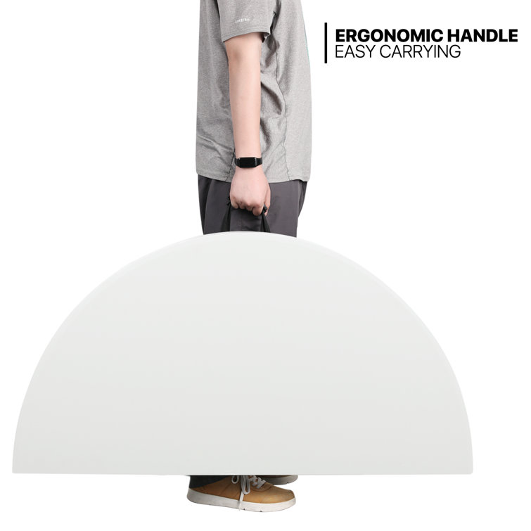 White Round Foldable Plastic Table with Steel Frame