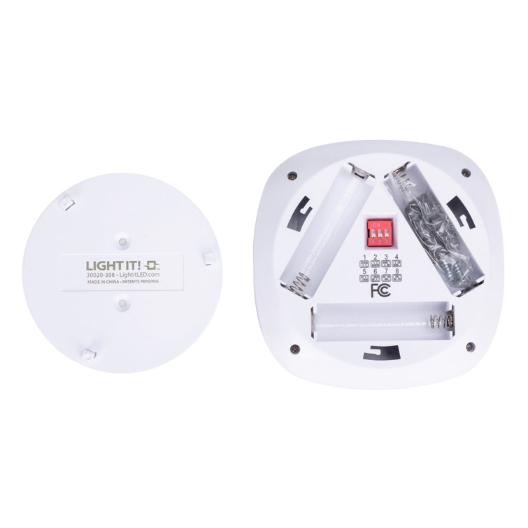 Fulcrum White Wireless LED Puck Light with Remote Control