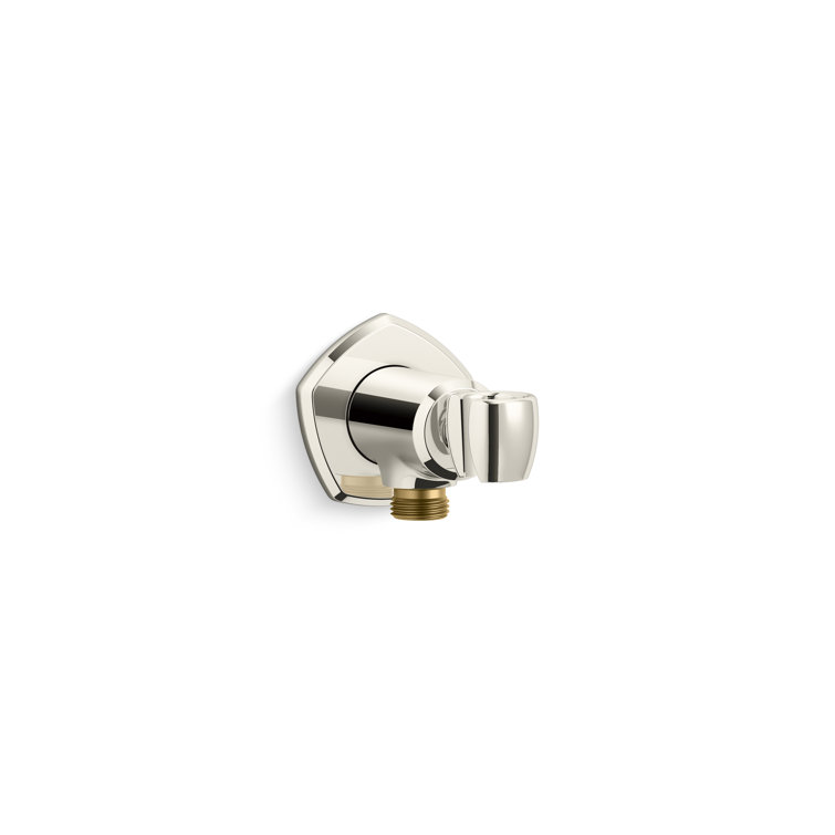 Vibrant Polished Nickel Wall-Mount Handshower Holder with Check Valve