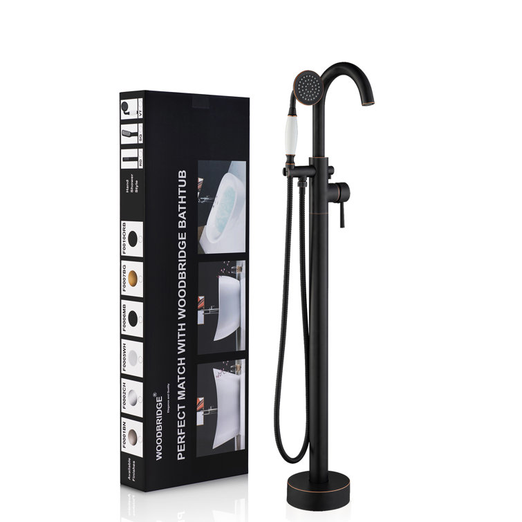 Chrome Freestanding Tub Faucet with Hand Shower