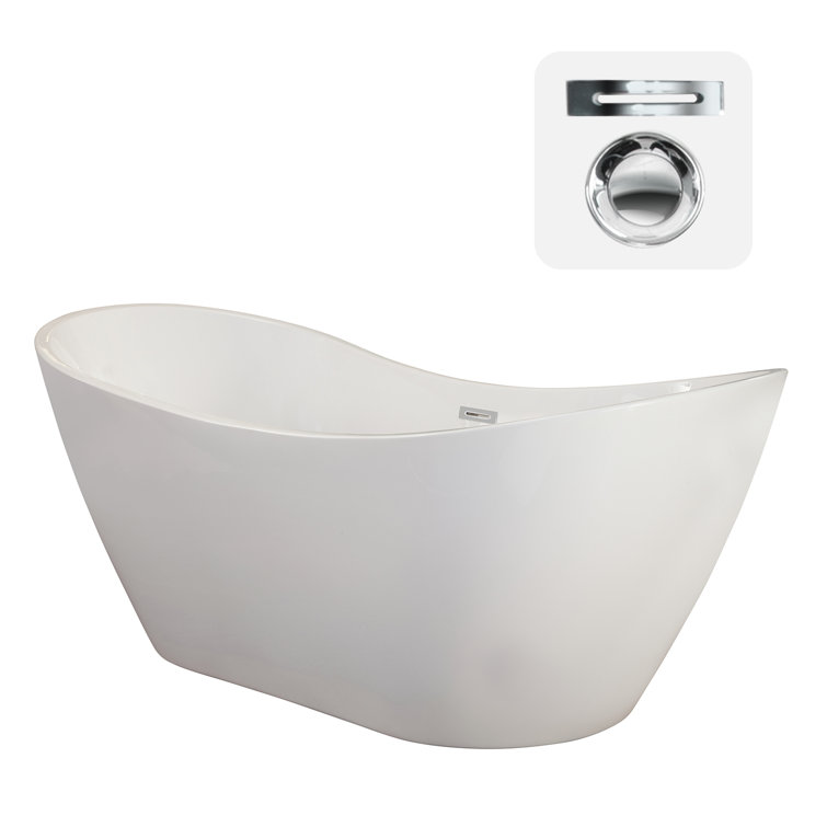 Alana 70'' White Freestanding Acrylic Soaking Bathtub