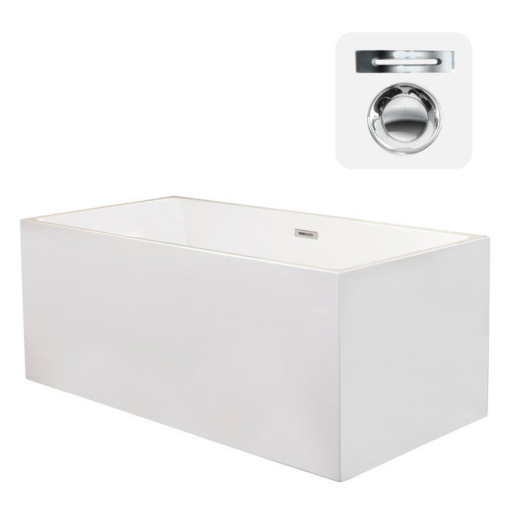 Persephone 59'' White Acrylic Freestanding Soaking Bathtub