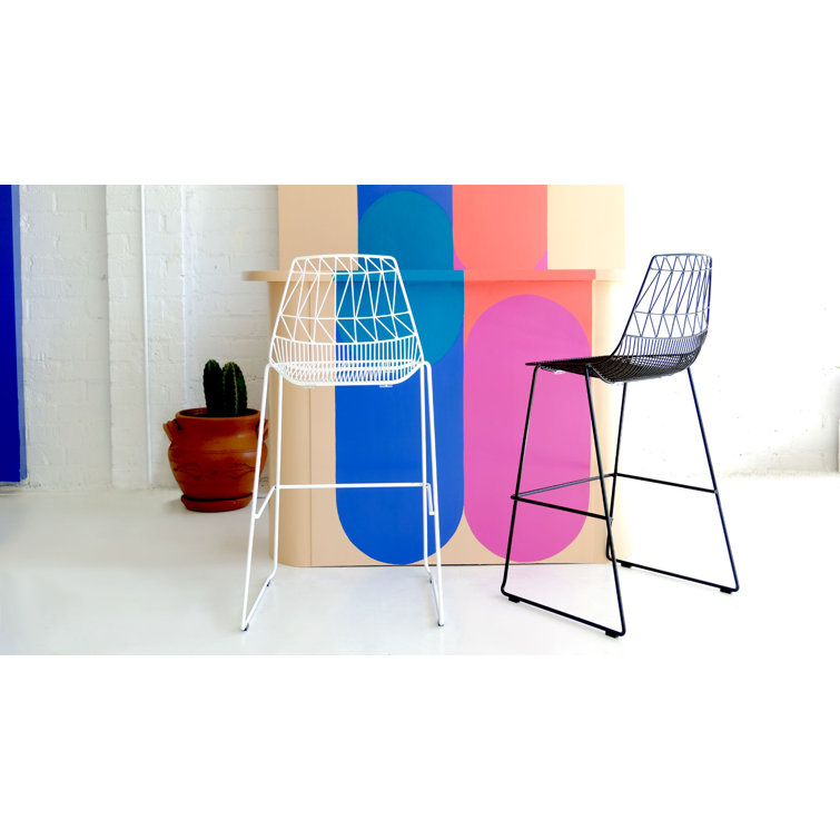 Lucy Black Metal Saddle Style Counter Stool