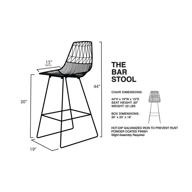 Lucy Black Metal Saddle Style Counter Stool